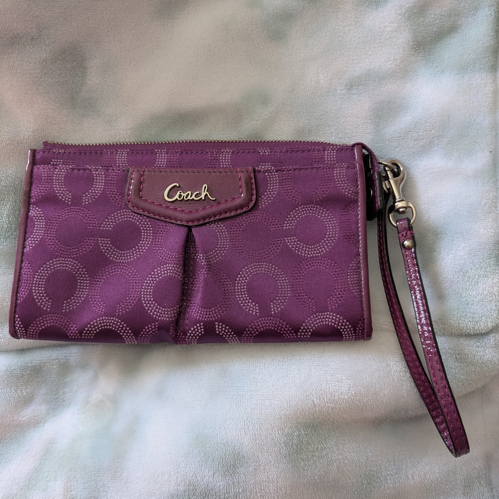 Coach Purple Wristlet Clutch